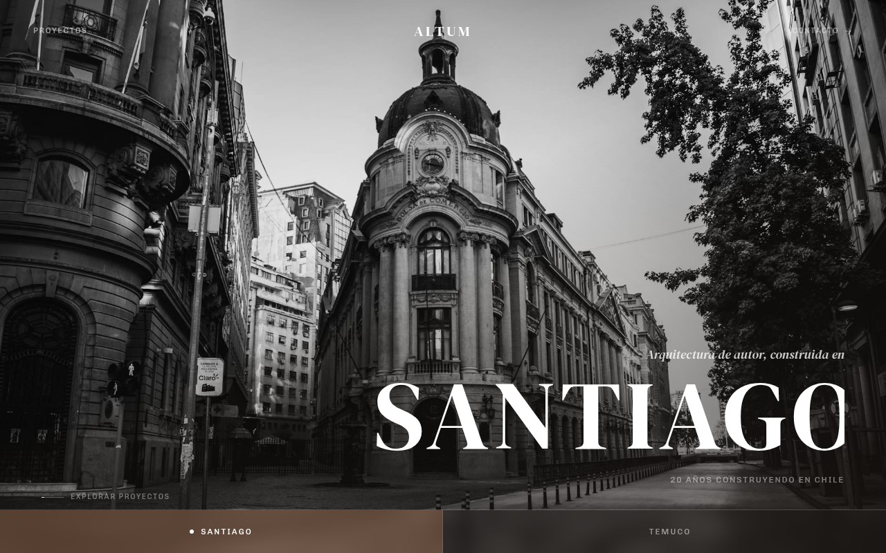 Demo ALTUM — landing inmobiliaria elegante con tipografía clásica